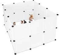 Relaxdays Enclos pour Petits Animaux Domestiques Plastique DIY Parc Extensible Cage Clapier Pack de 24, Blanc