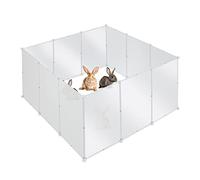 Relaxdays Enclos pour Animaux, en 12 Panneaux emboîtables, HLP 72 x 155 x 155 cm, à Monter soi-même, Transparent