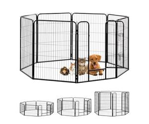 Relaxdays Enclos pour chiots, petits chiens, chiots, pour l’intérieur, stable, extérieur, parc, Taille XL, noir