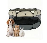 Relaxdays Enclos pour Chiots Pliable H x P 58 x 114 cm, int./ext., Pop-up, Parc Portable, Polyester, Multicolore