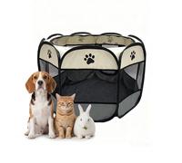 Relaxdays Enclos pour Chiots Pliable Pop-up HxP:43x73 cm intérieur/extérieur Portable Polyester Multicolore