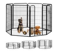 Relaxdays Enclos pour chiots, petits chiens, chiots, pour l’intérieur, stable, extérieur, parc, Taille XXL, noir