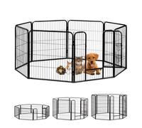 Relaxdays Enclos pour chiots, petits chiens, chiots, pour l’intérieur, stable, extérieur, parc, Taille L, noir