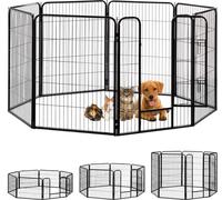 Relaxdays Enclos pour chiots, petits chiens, chiots, pour l’intérieur, stable, extérieur, parc, Taille XL, noir