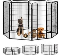 Relaxdays Enclos pour chiots, petits chiens, chiots, pour l’intérieur, stable, extérieur, parc, Taille XXL, noir