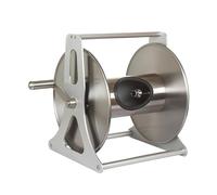 Relaxdays Enrouleur de Tuyau en Acier Inoxydable, 50 m, Mural ou Sol, Dimensions 31x50x36 cm, Argent