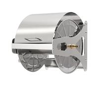 Relaxdays Enrouleur de Tuyau en Acier Inoxydable, Montage Mural, 40 m (1/2"), Argent, 31 x 40 x 36 cm