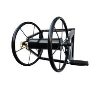 Relaxdays Enrouleur de Tuyau en Acier Inoxydable, Montage Mural, 60 m, clic, 55x48x42 cm, Noir