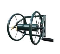 Relaxdays Enrouleur de Tuyau INOX et Laiton 60 m Montage Mural clic Vert 55 x 48 x 42 cm