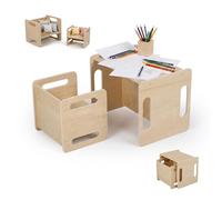 Relaxdays Ensemble 2 pièces pour Enfants, Naturel