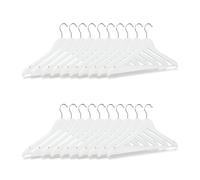 Relaxdays Pack de 20 cintres pour manteaux pantalons vêtements, Blanc, 23 x 44 x 1 cm