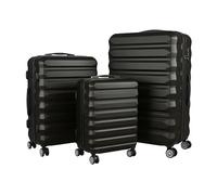 Relaxdays Ensemble 3 valises rigides 4 roulettes poignée télescopique Serrure Code Noir 75x48x29 cm