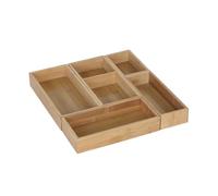 Relaxdays ensemble 5 pcs pour tiroirs universel, range-couverts, tailles variées, maquillage, bijoux, stylos, naturel