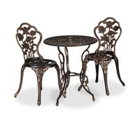 Relaxdays Ensemble Bistrot 3 Pièces Meubles Balcon Vintage Salon Jardin Set Bistrot Multicolore