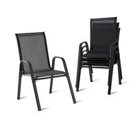 Relaxdays Ensemble chaises jardin à dossier haut