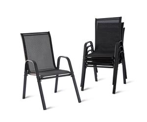 Relaxdays Ensemble chaises jardin à dossier haut