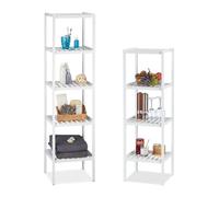 Relaxdays ensemble de 2 étagères en bambou blanc