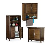 Relaxdays ensemble de 3 meubles de bain en bambou