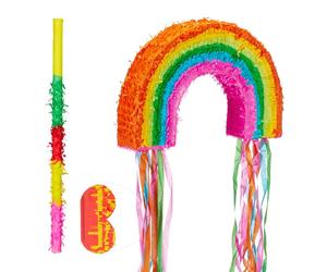 Relaxdays ensemble de 3 piñatas arc-en-ciel