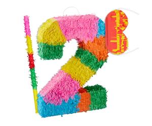 Relaxdays ensemble de 3 pinatas chiffre 2