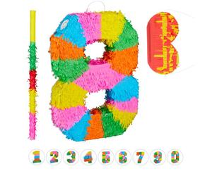 Relaxdays ensemble de 3 piñatas chiffre 8