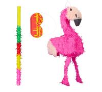 Relaxdays ensemble de 3 pinatas flamants