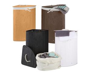 Relaxdays ensemble de 4 paniers à linge en bambou