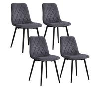 Relaxdays Ensemble de chaises en velours