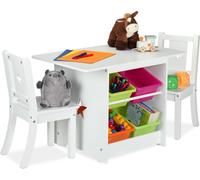 relaxdays Ensemble de sièges pour enfants 3 pièces avec espace de rangement