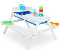 relaxdays Ensemble de sièges pour enfants en bois blanc