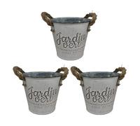 Relaxdays Ensemble de trois pots vintage