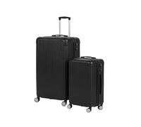 Relaxdays Ensemble de valises rigides 2 pièces (S+M), 4 roulettes, poignée télescopique, Serrure à Code, Noir, 65x42x25,