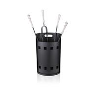 Relaxdays Ensemble d'ustensiles de cheminée 5 pièces – Seau inclus – Noir/Argent