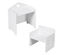 Relaxdays Ensemble Enfant 2 pièces, Table et Chaise, Tableau Noir, Mixte, Motif étoiles, Blanc