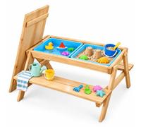 Relaxdays Ensemble enfant bois, table de boue