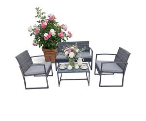 Relaxdays Ensemble jardin résine 4 pièces