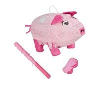 Relaxdays Ensemble Pinata Cochon avec bâton