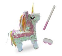 Relaxdays Ensemble Pinata Licorne avec bâton
