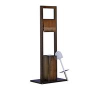 Relaxdays Ensemble Porte Papier Toilettes Porte Brosse WC Sur Pied Distributeur de Papier SDB Bambou 82x36x21cm, Marron