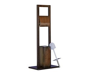 Relaxdays Ensemble Porte Papier Toilettes Porte Brosse WC Sur Pied Distributeur de Papier SDB Bambou 82x36x21cm, Marron