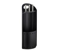 Relaxdays Ensemble serviteur de cheminée 4 pièces acier accessoire pelle balai support tisonnier, noir