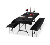 Relaxdays Ensemble tente à bière 12 pièces noir