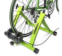 Relaxdays Simulateur de vélo pliable – 7 niveaux de résistance, rouleau réglable – Vert