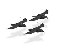 Relaxdays Épouvantail à Pigeons, Lot de 3 pièces en Plastique, pour repousser Les Oiseaux, pour Jardin & Balcon, Noir