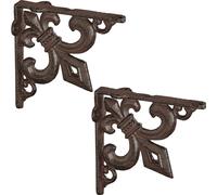 relaxdays Equerre d'étagère en fonte antique, lot de 2