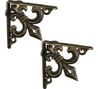 relaxdays Equerre d'étagère en fonte antique, lot de 2