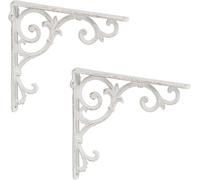 Relaxdays Équerre Étagère Murale, Lot De 2, Ancien, Support En Fonte De Fer, Ornements Baroques, Vintage, Noir