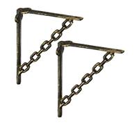 Relaxdays Équerre étagère murale lot de 4 bronze