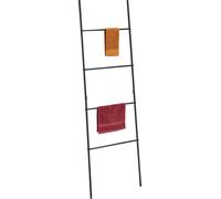 Relaxdays Échelle Porte-Serviettes de Salle de Bain, 4 Barres, pour Serviettes et vêtements, H x L : 171 x 55 cm, Noire
