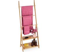 relaxdays Escabeau pour serviettes avec 2 étagères